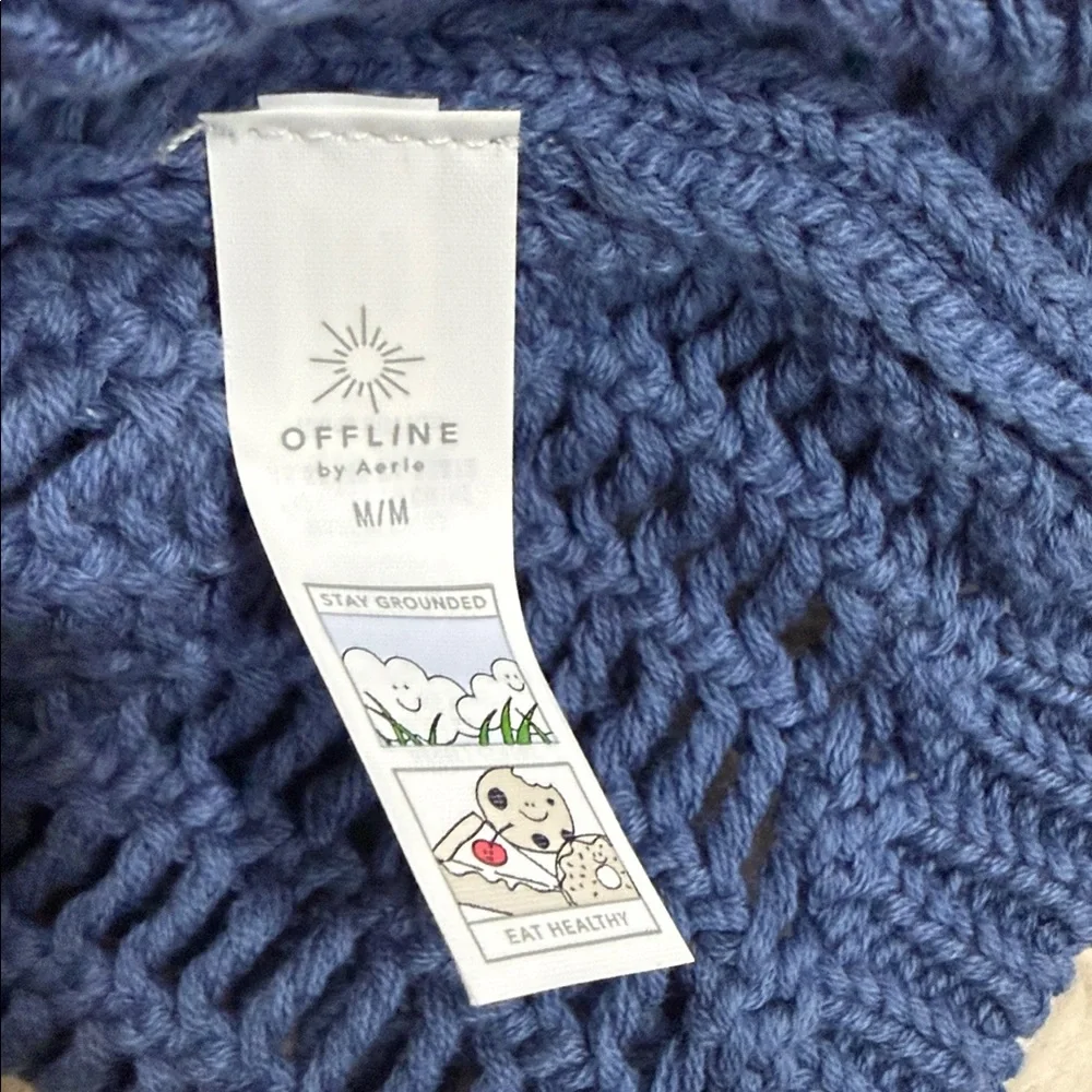 Aerie Easy High-Neck Crochet-Style Tank in‎ Cottage Blue Size Med NWT Lagenlook - Picture 5 of 7